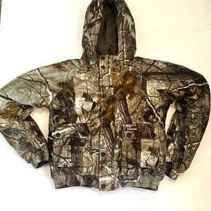 Remington Reversible Hunting Hooded Camouflage/Hunter Green Youth Coat 16/18